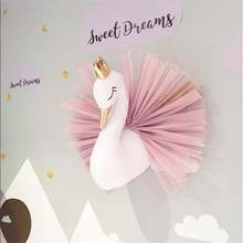 Baby Girl Room Decoration Animal Heads Swan Wall Hanging Decor For Children Room Nursery Room Decoration Hotel Decor Photo Props 2024 - buy cheap