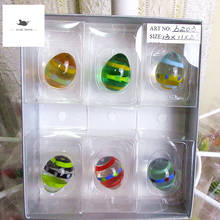 6pcs Colorful Easter eggs ornament lovely handmade Glass marbles ball stone fish tank flowerpot decorative children toys 2.5cm 2024 - buy cheap