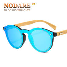 NODARE-gafas de sol de madera Natural para hombre, lentes de sol masculinas con diseño de marca de moda, de pierna de bambú, originales, 2020 2024 - compra barato