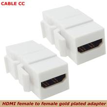 HDMI 1.4 embedded female-to-female F/F trapezoidal jack coupler adapter for TV monitor wall panel white best quality 2024 - buy cheap