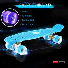 22 Inches Four-wheel Mini Longboard Pastel Color Skate Board skateboard with LED Flashing Wheels Retro Skateboard 2024 - buy cheap