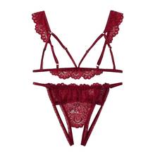 Women Babydoll Porno Lingerie Sexy Underwear Lace Hollow Out Bra Lenceria Erotic Crotchless Thongs Sleepwear Set Sexy Costumes 2024 - buy cheap