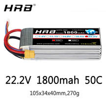 HRB 22.2V Lipo Battery 6S 1800mah XT60 T Deans XT90 TRX EC5 50C For MultiCopter FPV Racing Airplanes Buggy Car Boat RC Parts Hot 2024 - buy cheap