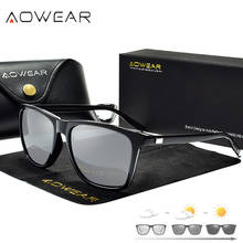 AOWEAR-gafas de sol cuadradas clásicas para mujer, lentes de sol fotocromáticas HD polarizadas para conducir, Vintage 2024 - compra barato