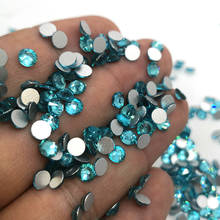 Aquamarine Glitter Rhinestones Crystal ss3-ss50 Non HotFix FlatBack Glass Nail Art Rhinestones Shiny Garment Craft Decorations 2024 - buy cheap