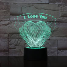 Love Heart Couples 3D Illusion Lamp Transparent Acrylic Night Light LED Lamp 7 Color Changing Touch Table Lamp Kids Gift 1957 2024 - buy cheap