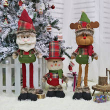 50 см Санта Клаус Снеговик Рождественские куклы Рождественские украшения для дома Выдвижная стоящая игрушка подарок на день рождения для детей 2024 - купить недорого