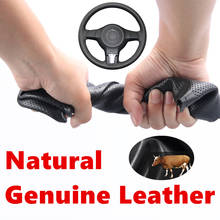 Hand sewing Genuine Calfskin Leather Car Steering Wheel Covers Wrap for Volkswagen Golf 6 Mk6 VW Polo MK5 2010 2011 2012 2013 2024 - buy cheap