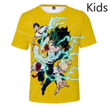 Camiseta infantil de boku no hero academia, camiseta de anime para meninos e meninas, roupa de minha academia 2024 - compre barato
