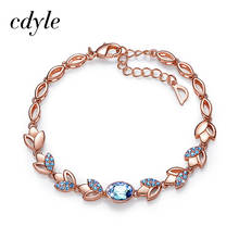 Cdyle Rose Gold Bracelets Embellished with Crystal from Swarovski Bracelets for Women Fashion Jewelry Elegant Charm Bracelets 2024 - buy cheap