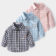 Children Long Sleeve Shirt Turn-down Collar Plaid Baby Girl Blouse Fashion Cartoon Cotton Boy Shirts School Kids Clothes Gifts 2024 - buy cheap