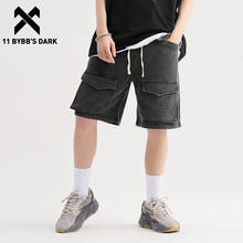Bybb's-shorts cargo preto escuro, tático, masculino, estilo hip hop, streetwear, funcional, lavado, verão, corrida, solto, 2021 2024 - compre barato
