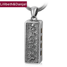 Colgante de armónica para mujer y hombre, collar de plata de ley 100% 925 auténtica, Sutra de corazón de Buda Mantra, joyería P3 2024 - compra barato