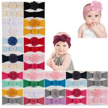 New 2pcs/lot Elastic Knot Headbands for Baby Girls Hair Accessories Round Ball Flower Nylon Turban Stretchy Rubber Hair Bands 2024 - buy cheap