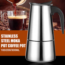 Máquina de café expresso 2/4/6 copos aço inoxidável mocha pot espresso cafeteira 100/300/200ml wxv venda 2024 - compre barato