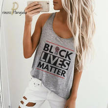 Black Lives Matter-Camiseta sin mangas para mujer, ropa informal holgada con cuello redondo, Sexy, gris, sin mangas, talla grande 2024 - compra barato