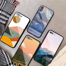 continuous mountains Tempered Glass Luxury Phone Case For iphone 13 12 11 Pro Max X XS XR XSMax 5 6 7 8 PLUS Cover Shell 2024 - buy cheap