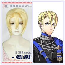 New Fire Emblem ThreeHouses Wig Cosplay Dimitri Alexandre Bladud Short Blonde Golden Straight Cosplay Hair Halloween Role Play 2024 - buy cheap