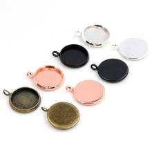 20pcs/lot 10mm 12mm Inner Size 4 Colors Plated Brass Material Simple Style Cabochon Base Cameo Setting Charms Pendant Tray 2024 - buy cheap