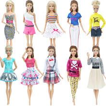 10 Set/Lot Fashion Lovely Dress Mini Gown Outfit Wedding Party Skirt Daily Clothes for Barbie Doll Accessories Kids Girl's Toy 2024 - buy cheap