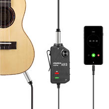 Comica linkflex ad2 xlr/6.35mm a 3.5mm áudio preamp adaptador com energia fantasma para iphone/android/nikon/canon câmera e guitarra 2024 - compre barato