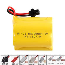 6V 700mah NI-CD Battery T model SM/JST/EL-2P/L6.2-3P Plug For Rc toys Cars Tanks Truck Robot Gun toy parts AA 6v Batteries Pack 2024 - buy cheap