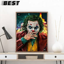 Pintura a óleo de filme da estrela do joker, pôsteres quadrados com estampas para decoração de parede, pintura de parede para decoração de sala de estar 2024 - compre barato