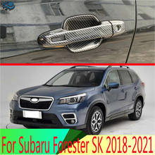 For Subaru Forester SK 2018 2019 Carbon Fiber Style Door Handle Bowl Cover Cup Cavity Trim Insert Catch Molding 2024 - buy cheap