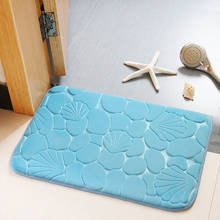 3d seashell impresso antiderrapante banheiro tapete de banho absorvente quarto banheiro tapete porta do banheiro casa entrada capacho boa vinda 2024 - compre barato