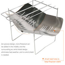 Mini Stainless Steel Barbecue Camping Stove Cooking Rack Foldable Charcoal BBQ Grill Holder Set Portable Outdoor Picnic Gear 2024 - buy cheap