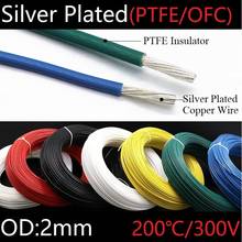PTFE Silver Plated Wire OD 2mm Insulated High Temperature Soft Electron Cable OFC Copper DIY Headphone Singal Line Colorful 2024 - buy cheap