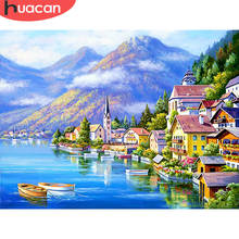 HUACAN 5D DIY Diamond Painting Cross Stitch Town Painting Rhinestone Ship Full Square Diamond Embroidery Seaside Decoration 2024 - buy cheap