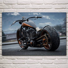 Póster de tela personalizado para motocicleta, cuadro de arte para el hogar, decoración para sala de estar, chopper bike, fresco, KN718 2024 - compra barato