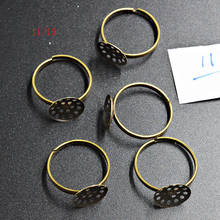 FLTMRH 6pcs 11mm    Classic Plated  Adjustable Ring Settings Blank/Base,Fit 12mm Glass Cabochons,Buttons;Ring Bezels 2024 - buy cheap