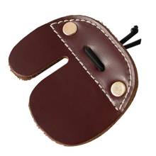 Cowhide Archery Finger Tab For Recurve Bows Hunting Finger Protector Brown 2024 - buy cheap