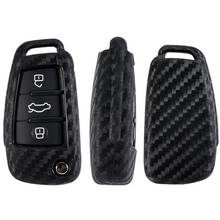 Carbon Fiber Key Fob Cover Case Protected Skin Set Cap for Audi A1 A2 A3 TT Q3 Q5 R8 S6 S7 SQ5 RS5 Flip Folding Remote Keyless 2024 - buy cheap