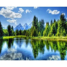 DIY 5D full square Diamond embroidery forest lake landscape diamond painting Cross Stitch Rhinestone mosaic home decoration 2024 - buy cheap