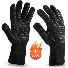 BBQ Gloves High Temperature Resistance Oven Mitts 500 800 Degrees Fireproof Barbecue Heat Insulation Microwave Oven Gloves 2024 - buy cheap