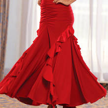Falda de baile de salón de señora, falda de práctica de baile moderno para mujer, falda de Baile Estándar Nacional, falda de baile de salón 2024 - compra barato