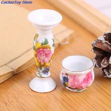 1/12 Dollhouse Miniature Accessories Mini Ceramic Roman Column Flowerpot Simulation Flower Pot Model Toys for Doll House Decor 2024 - buy cheap