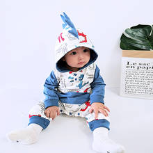 Hooyi Baby Clothing One Piece Romper Boys Dinosaur Crocodile Overalls Toddler Baby Cartoon Hoodies Outfit Long Sleeves Pajamas 2024 - buy cheap