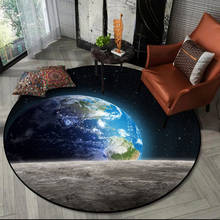 Terra lua estrelas universo padrão redondo tapete cadeira tapete tapetes macios para sala de estar anti-deslizamento quarto decoração tapete 2024 - compre barato