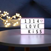 LED Combination Light Box Night Table Desk Lamp A6 DIY Letters Symbol Cards Decor USB/Battery Powered Message Board Decor Gift 2024 - buy cheap