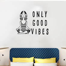 Decoração de parede para meninas yoga., arte de meditação, adesivos de parede removível com citações para quarto. poster de beleza, vinil, ph37. 2024 - compre barato