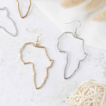 1Pair Big Earrings Africa Map Exaggerate Larger Earring Gold Color African Ornaments Traditional Ethnic Hyperbole Gifts 2024 - buy cheap