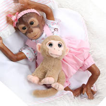 Macaco Bebes reborn doll toys 21inch 52cm cotton body silicone monkey doll realistic Cosplay Apes doll for girls birthday gift 2024 - buy cheap