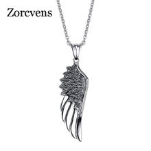 KOtik Punk Vintage 316L Stainless Steel Feather Angel Wing Pendants Necklace Retro Punk Jewelry for Man 2024 - buy cheap