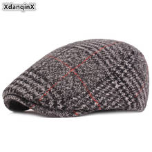 XdanqinX Winter Men's Berets Thick Warm Cotton Tongue Caps Novelty Fashion Plaid Trend Dad Hat Snapback Cap Male Bone Winter Hat 2024 - buy cheap