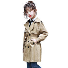 Girls Trench Coats Fashion Kids Windbreaker Girl Jacket Teenager 3-13 Years Outerwear Children Parka 7 seconds fish brand 2024 - buy cheap