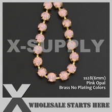 Pink Opal SS28 6mm Round Rhinestone Cup Chain Trim for Garment,Jewelry Decoration,Fit for Rivoli Chatons 2024 - buy cheap